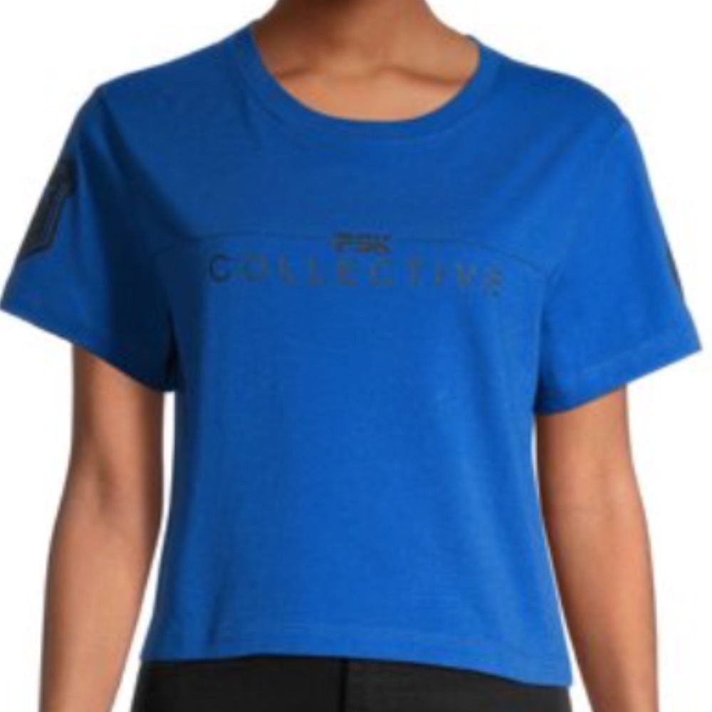 NEW PSK Collective Logo Crop Tee in Royal Blue Size: XXL